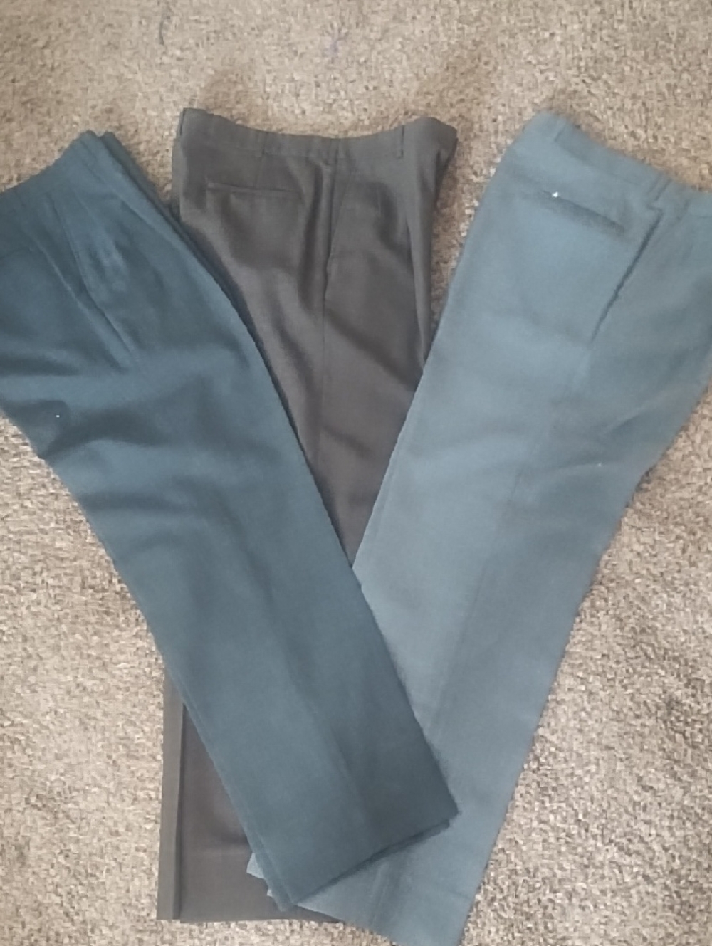 #2143 3 Pair Classic Men's Dress Pants - Dark Brown Grey and Charcoal